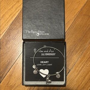 Alex and Ani Silver Heart Charm Bracelet